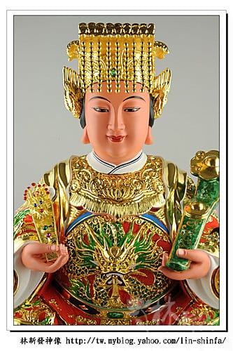 神像-一尺六梢楠木-龍鳳袍媽祖(特殊奏板如意體)