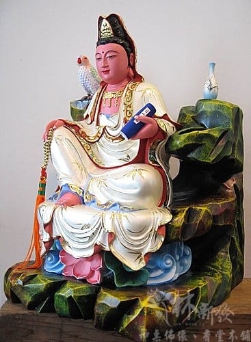 神像-一尺三彩繪-澎湖紫竹岩觀音
