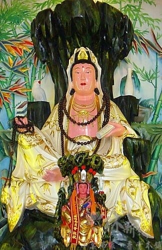 神像-一尺三彩繪-澎湖紫竹岩觀音