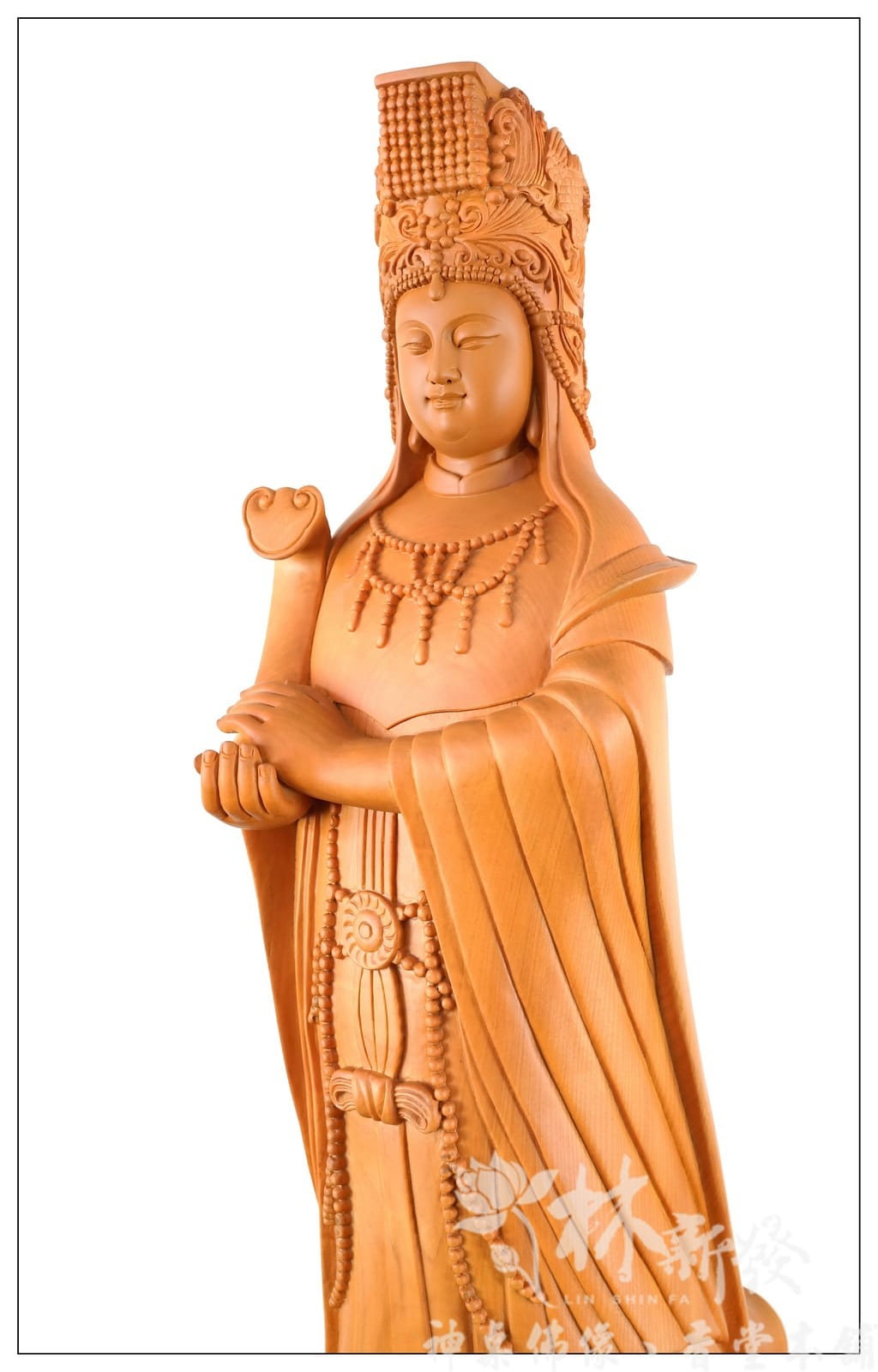 神像藝術-湄洲媽祖(天上聖母娘娘)-二尺二台灣檜木