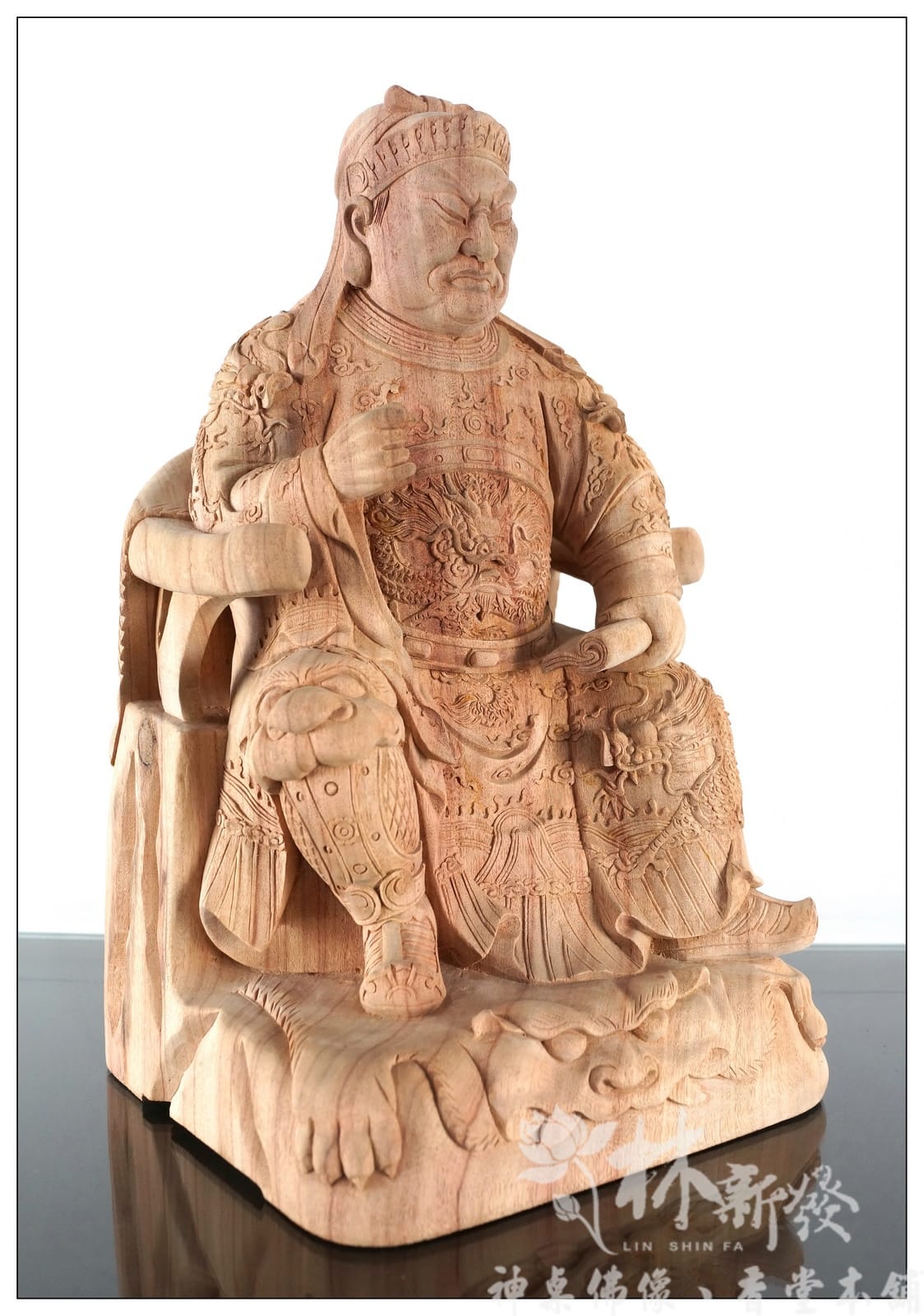 手工雕刻樟木白身作品、行天宮體態、關聖帝君 手工雕刻樟木白身作品、行天宮體態、關聖帝君
