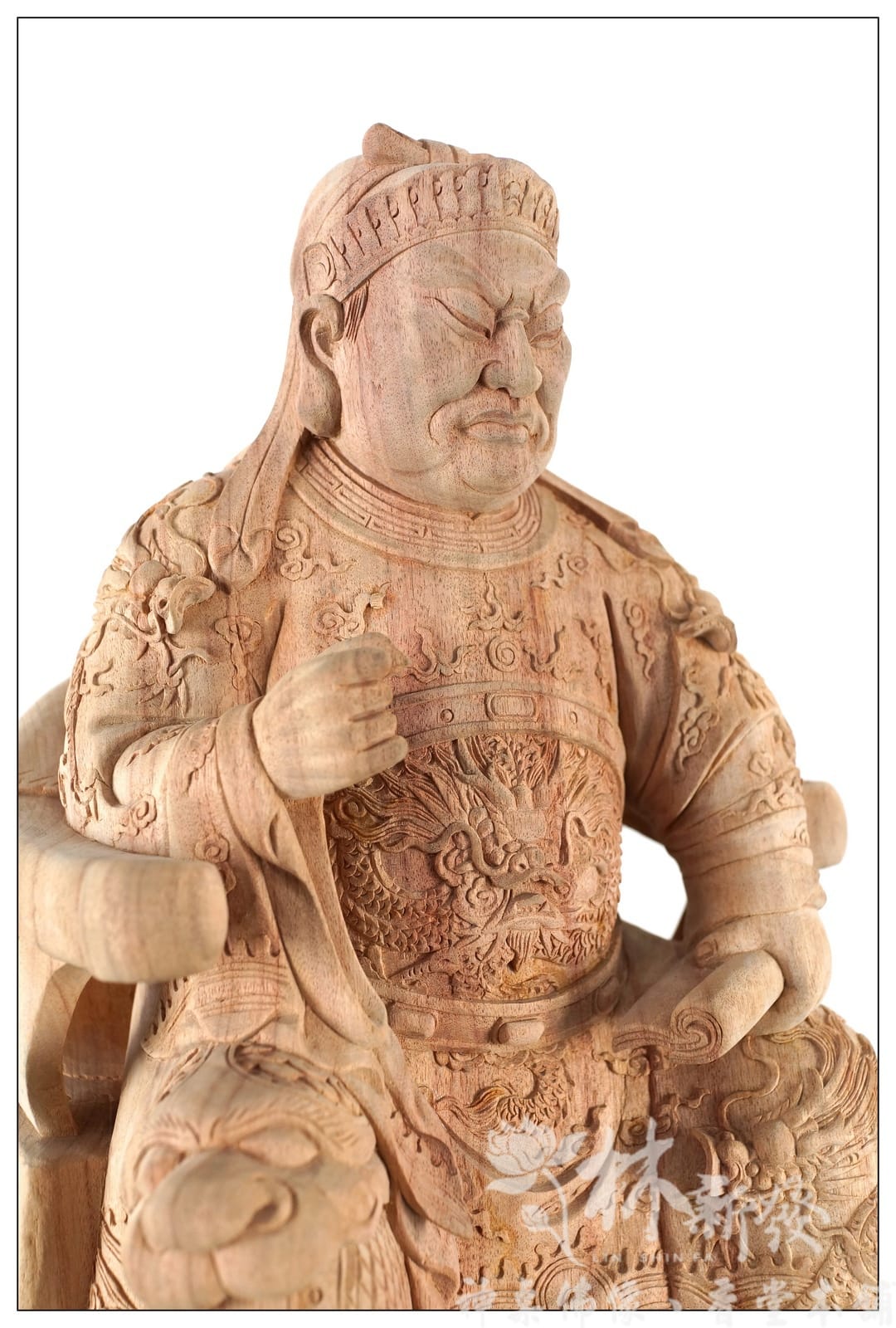 手工雕刻樟木白身作品、行天宮體態、關聖帝君 手工雕刻樟木白身作品、行天宮體態、關聖帝君