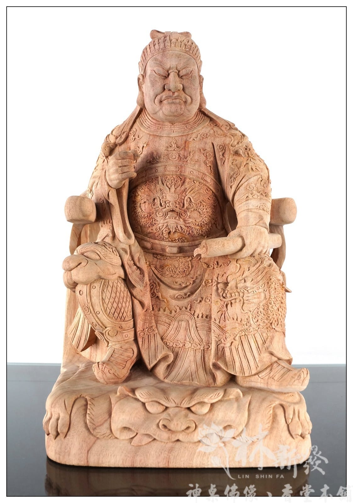 手工雕刻樟木白身作品、行天宮體態、關聖帝君 手工雕刻樟木白身作品、行天宮體態、關聖帝君
