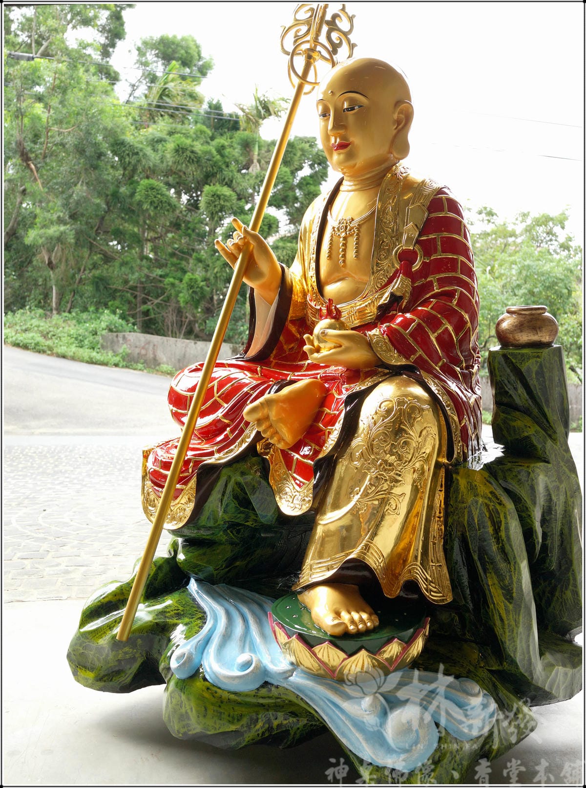 新發神藝-地藏王(山岩水景蓮花體．尺六．四尺二)
