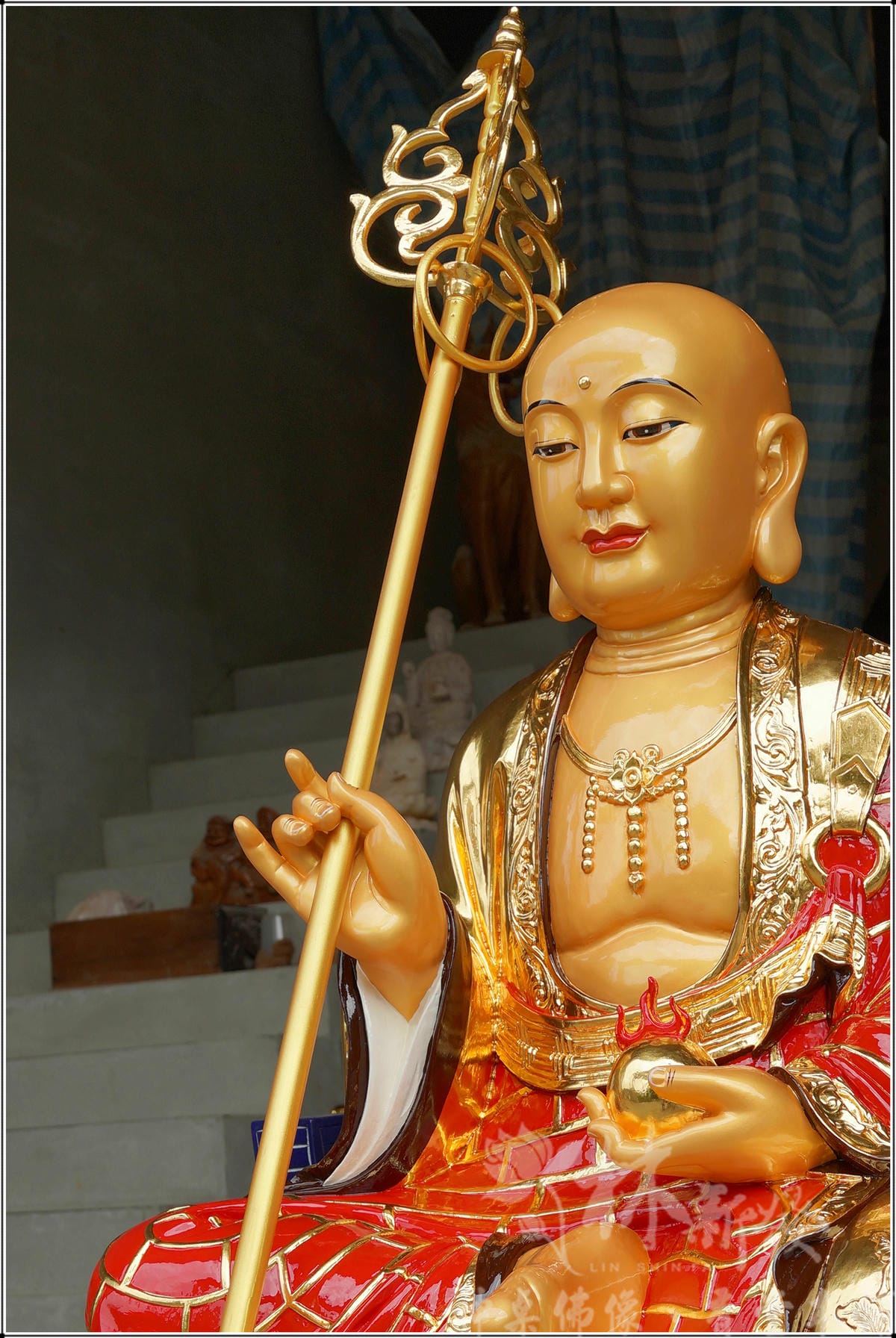 新發神藝-地藏王(山岩水景蓮花體．尺六．四尺二)