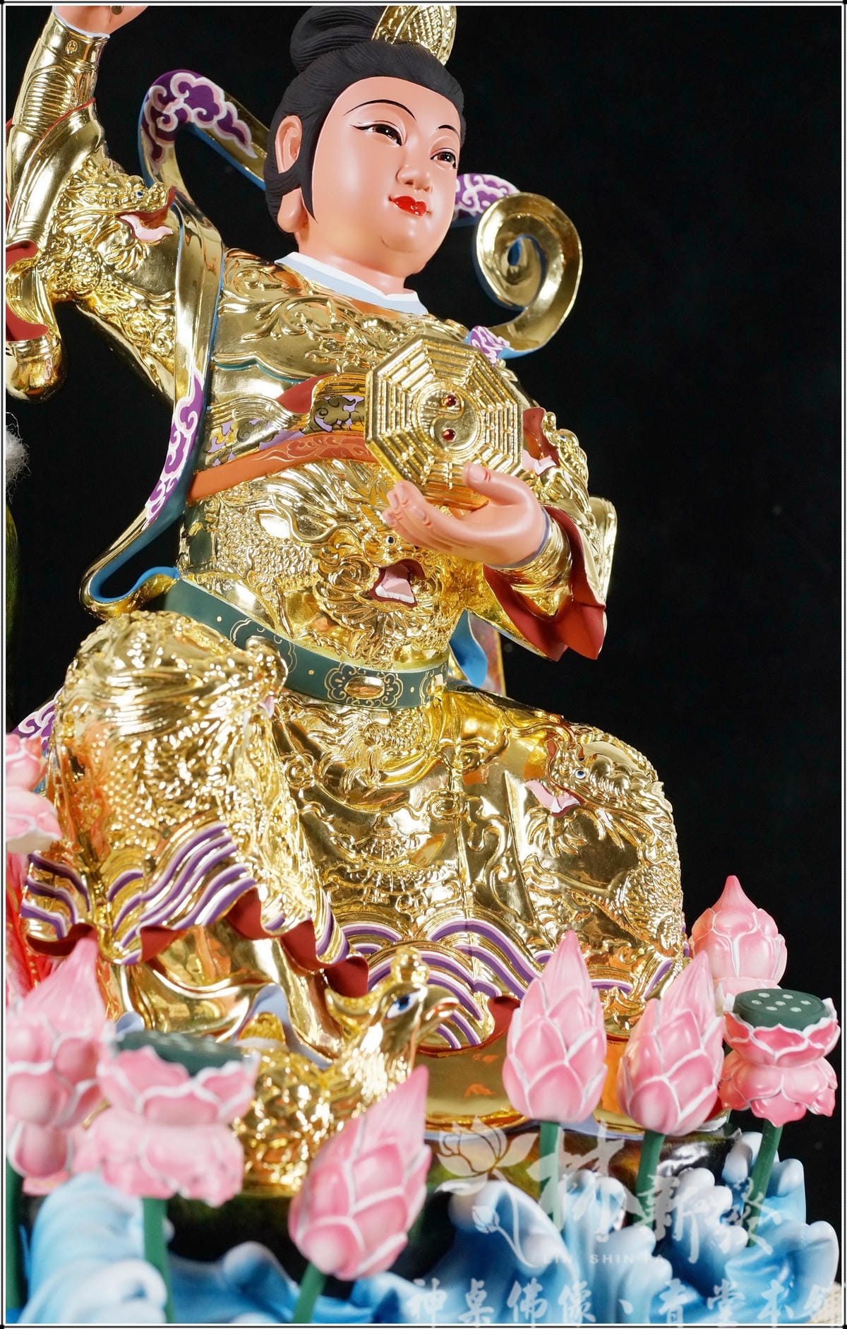 新發神藝-九天玄女娘娘(九蓮帶鳳體原色/描金/按金/紫袍)