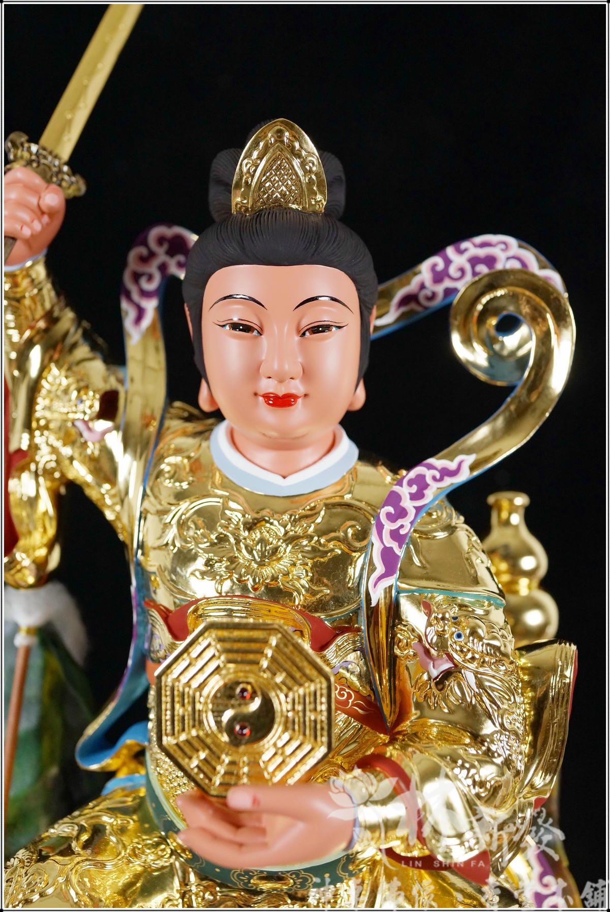 新發神藝-九天玄女娘娘(九蓮帶鳳體原色/描金/按金/紫袍)