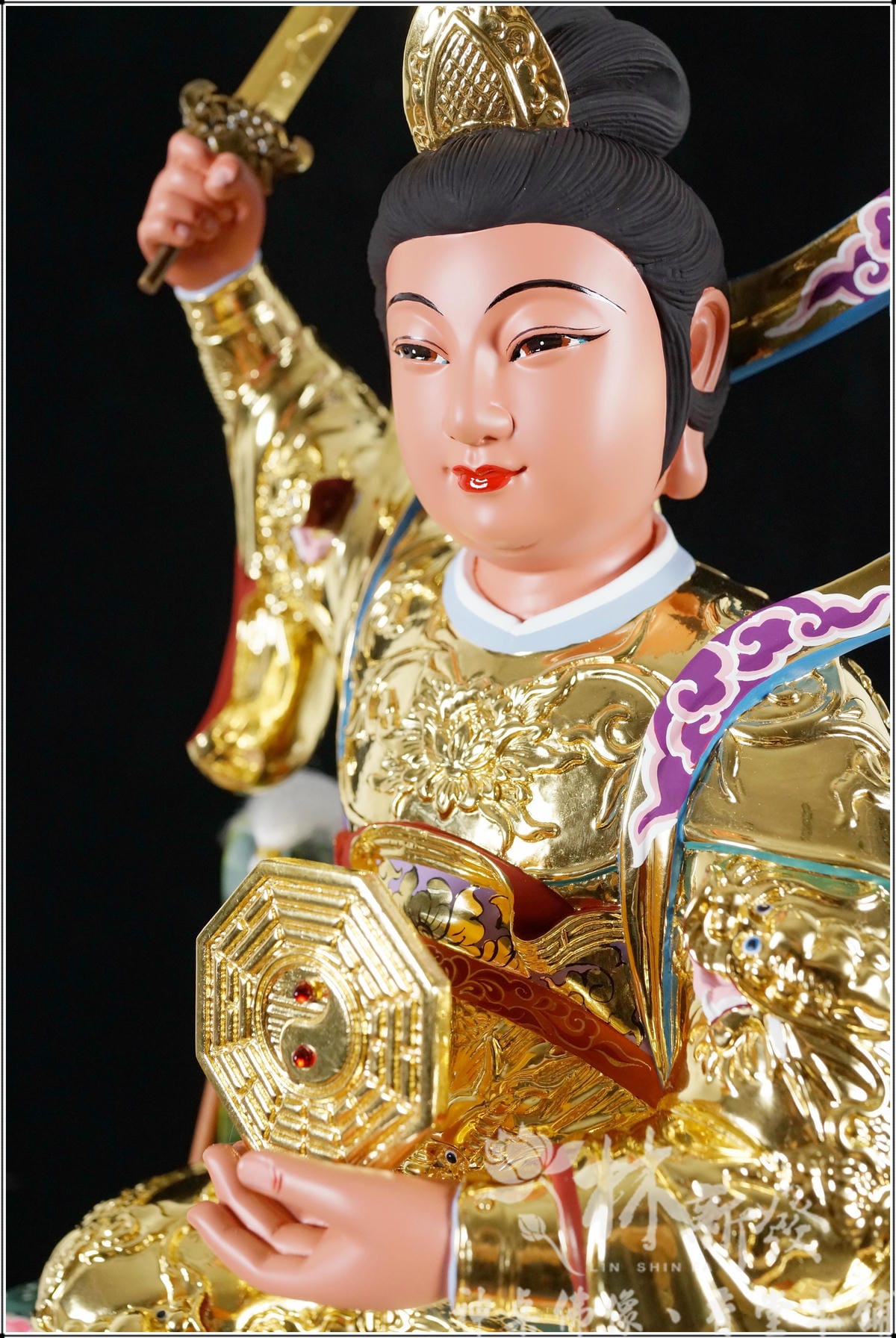 新發神藝-九天玄女娘娘(九蓮帶鳳體原色/描金/按金/紫袍)