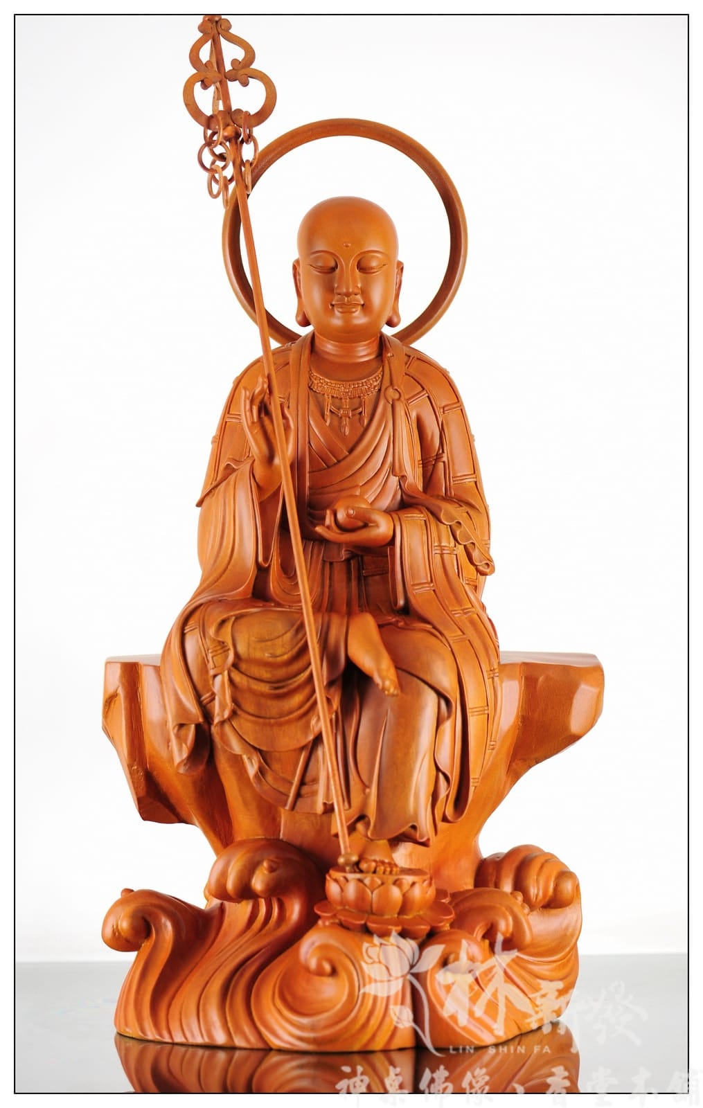 新發神藝-自在地藏王菩薩(山岩水景蓮花/尺三．尺六)