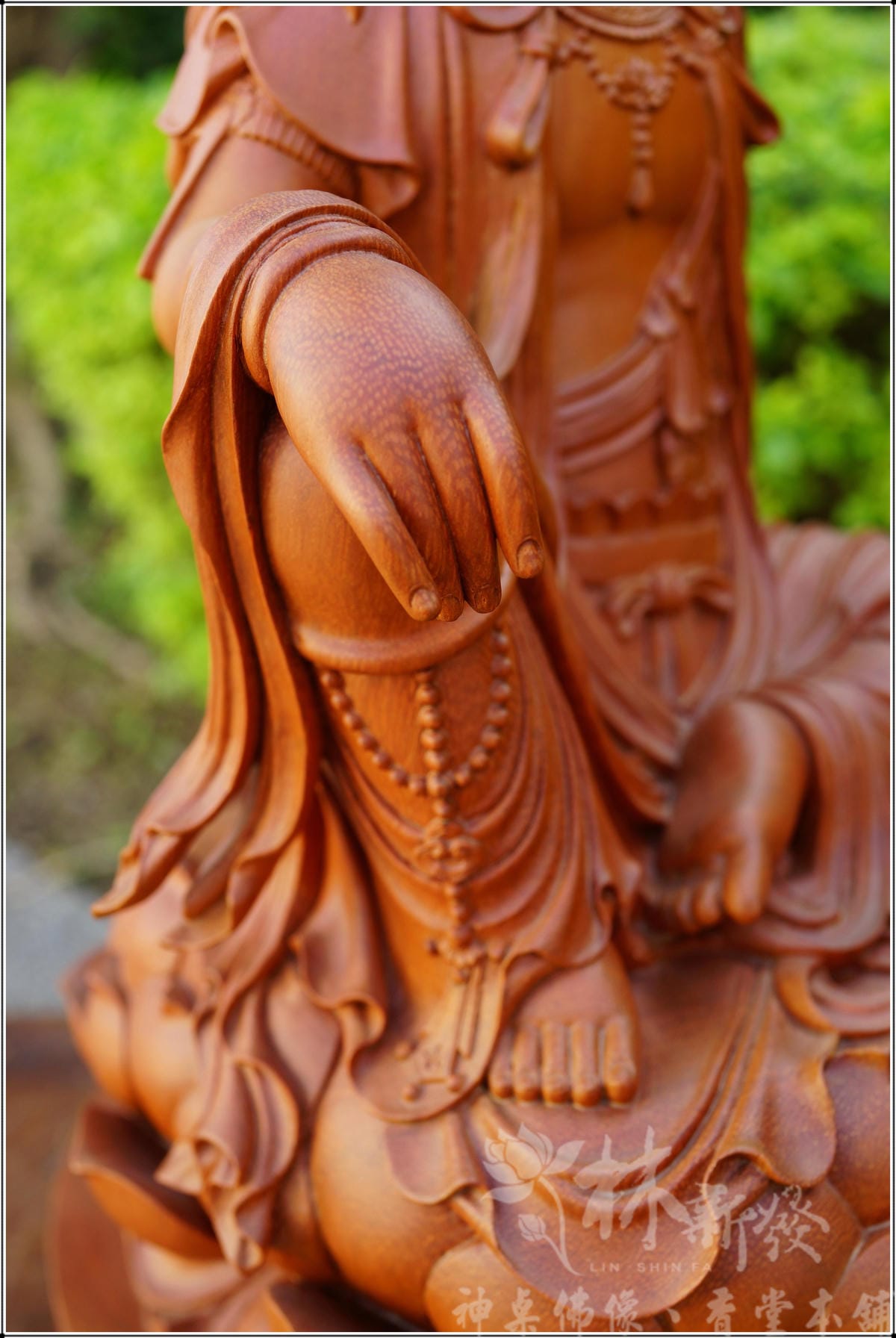 新發神藝-唐式觀音/八吉祥蓮座/海南香花梨