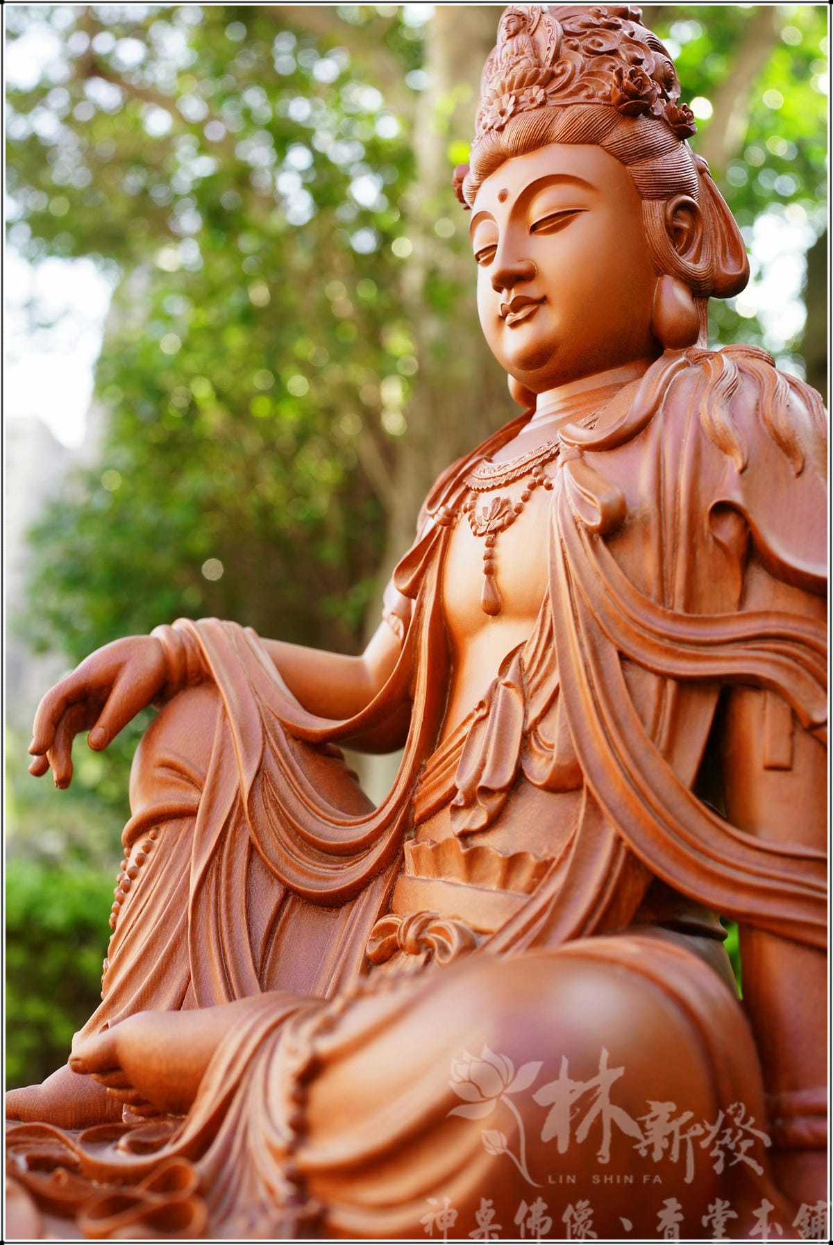 新發神藝-唐式觀音/八吉祥蓮座/海南香花梨