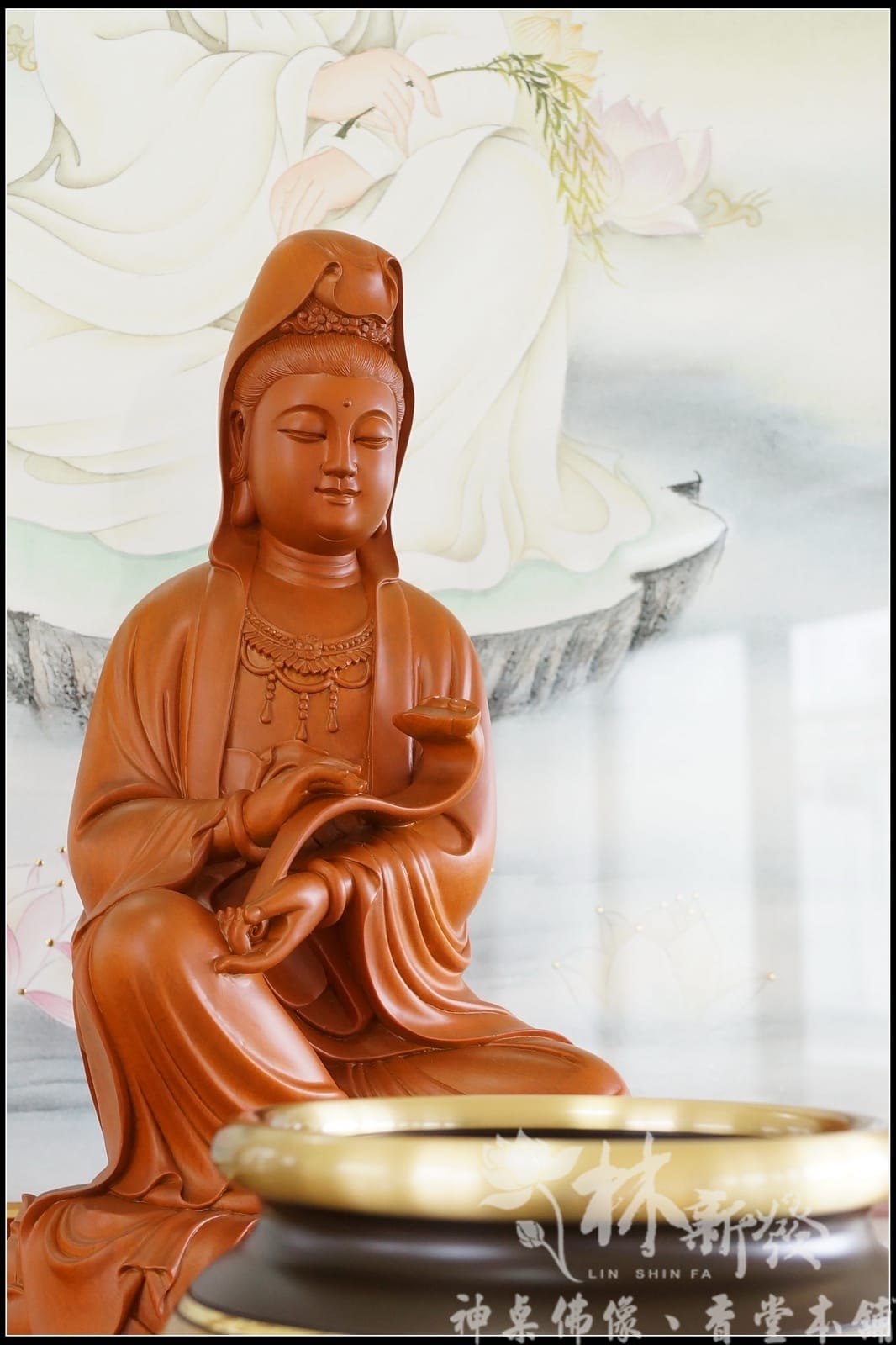 新發神藝-如意全蓮觀自在（原色．描金）