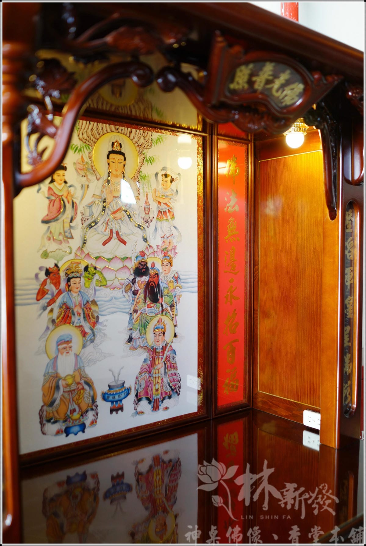 佛堂設計-台灣手工檜木佛櫥(本色．紫檀色)/二尺九．三尺六．