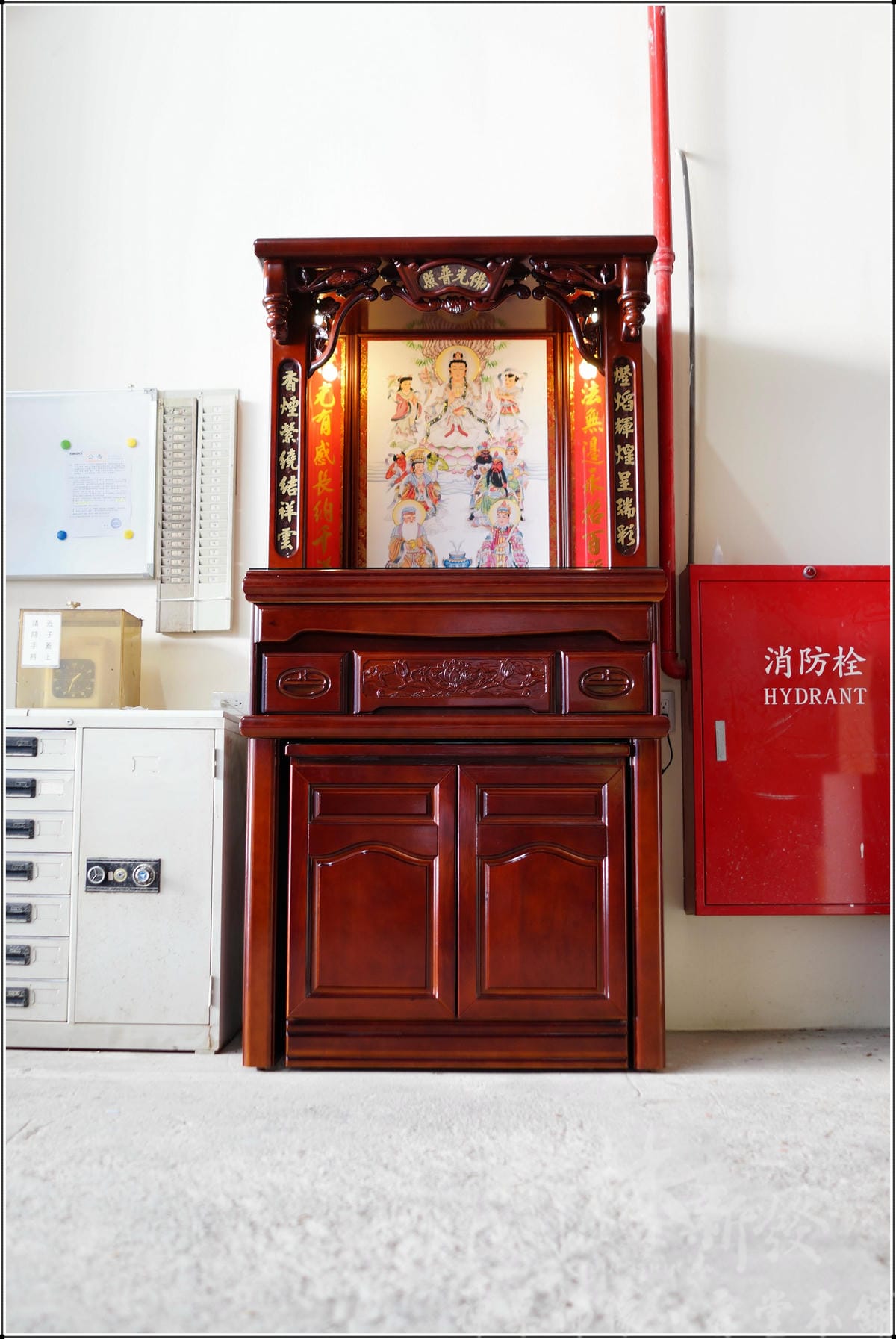 佛堂設計-台灣手工檜木佛櫥(本色．紫檀色)/二尺九．三尺六．