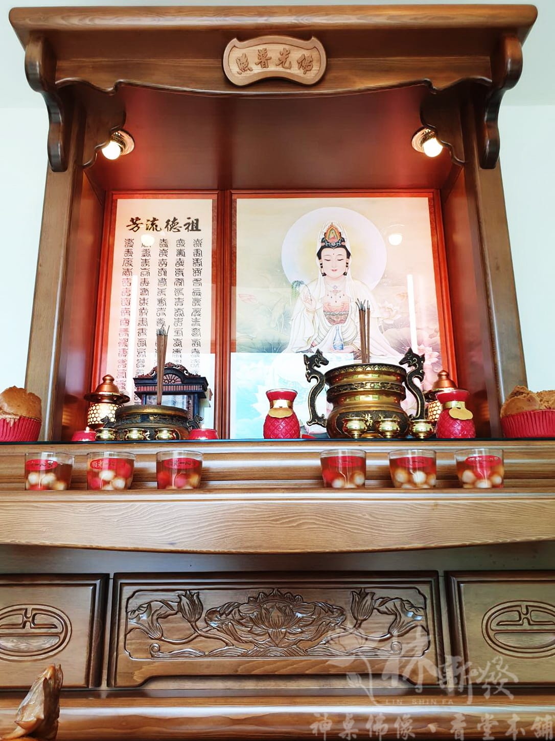 佛堂設計-台灣手工檜木佛櫥(本色．紫檀色)/二尺九．三尺六．