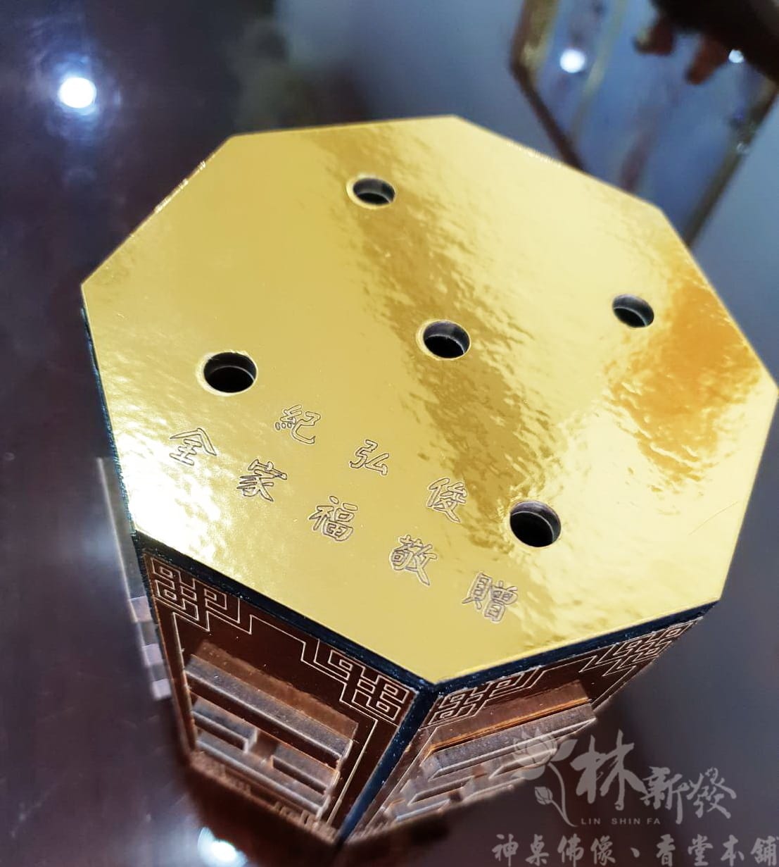 手工旗座/兵器架-神威顯赫款．八卦款．雙龍拱護．雙鳳牡丹．九