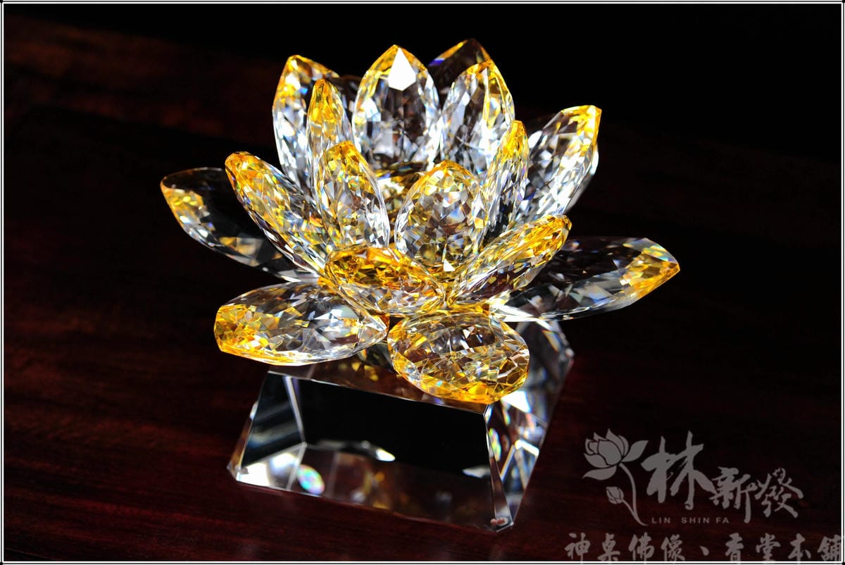 新發佛俱-水晶蓮花．舍利塔藝術．七色水晶蓮