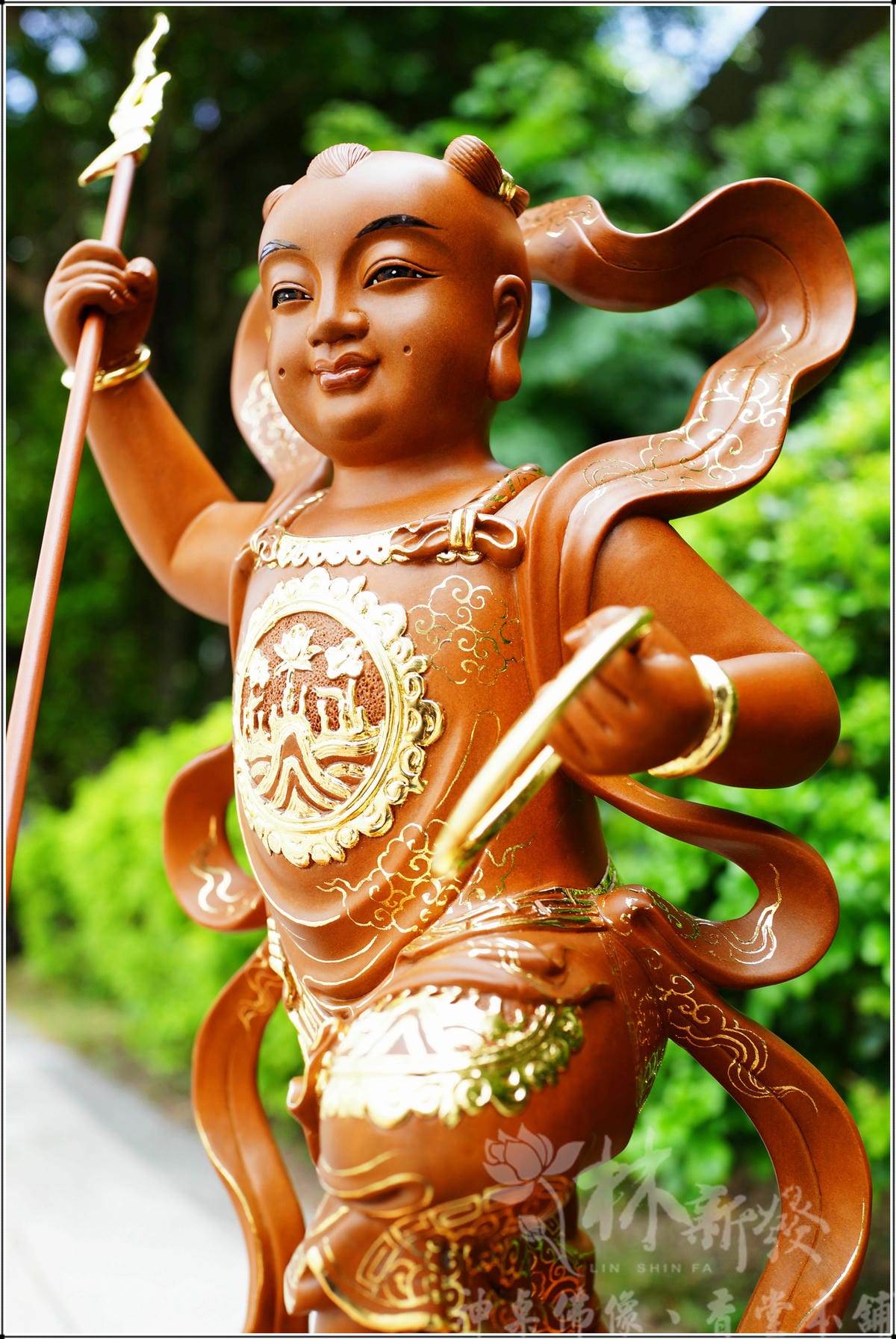 新發神藝術-蓮花太子(超古錐體．綠檀/香樟/梢楠描金)