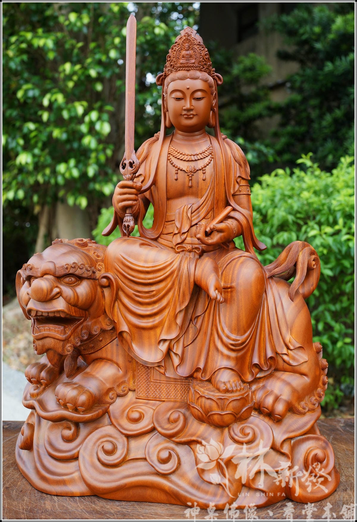 新發神藝-文殊菩薩/普賢菩薩(美洲綠檀.南式風金身彩) 新發神藝-文殊菩薩/普賢菩薩(美洲綠檀.南式風金身彩)