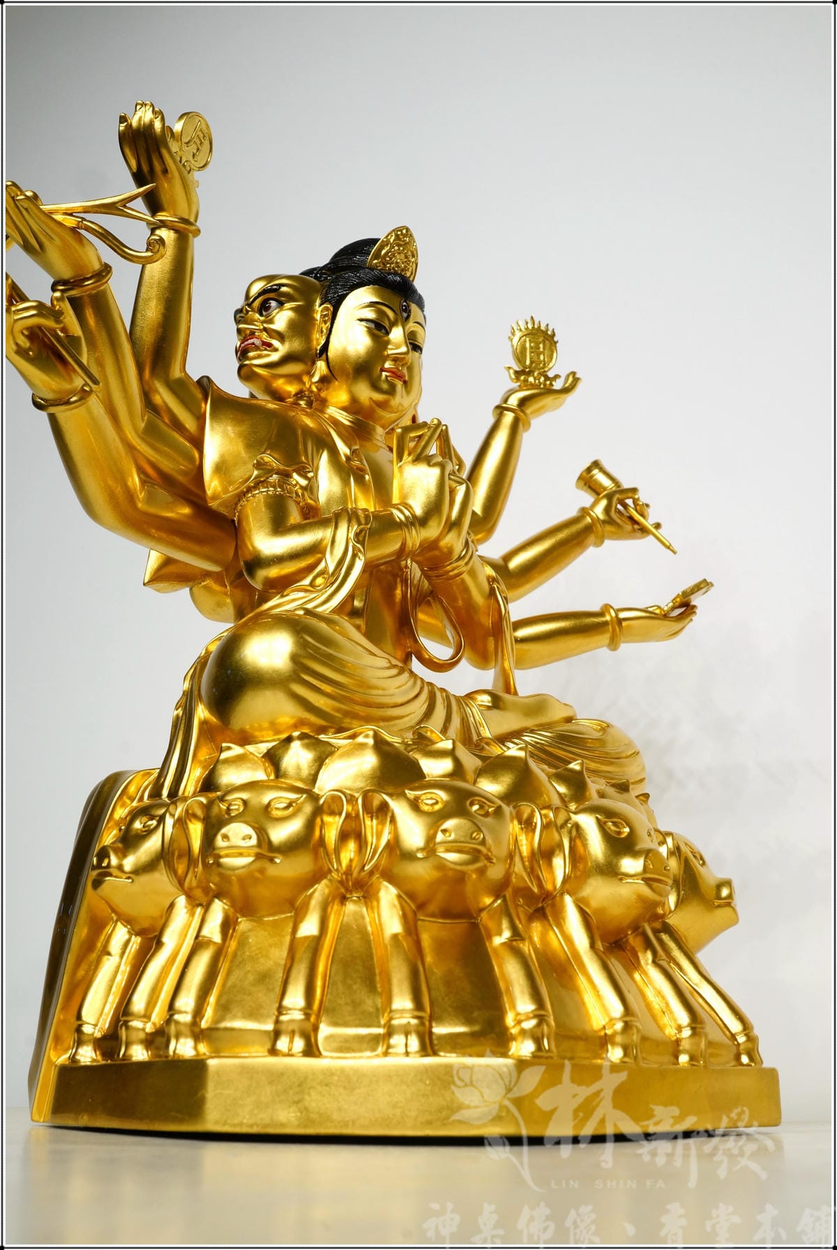 新發神藝-斗姥星君(七豬斗姥．原色．描金．金身．南彩藝術)