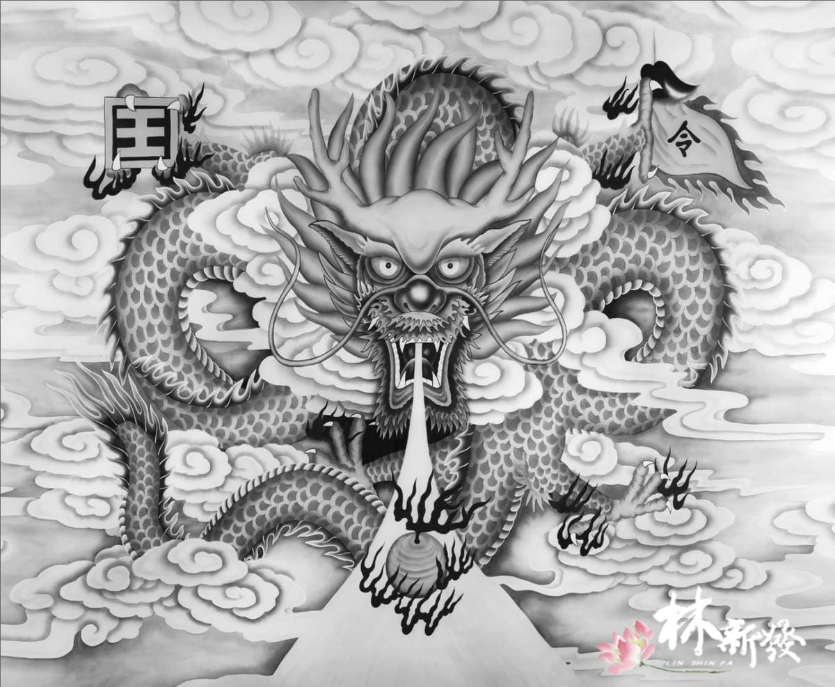 林新發手繪神聯-金龍/水墨龍/五龍/九龍/翔龍飛昇