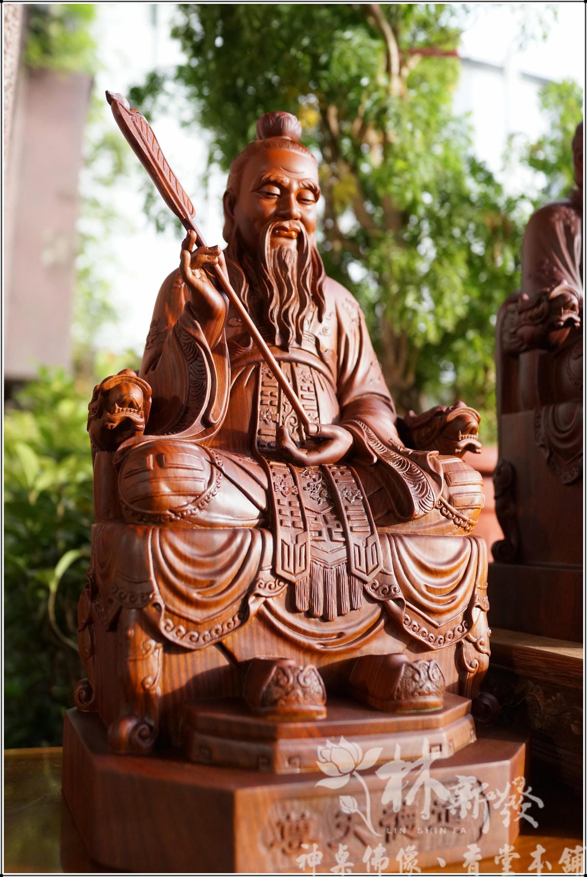神發神藝-三清道祖(美洲綠檀木/元始天尊．靈寶天尊．道德天尊