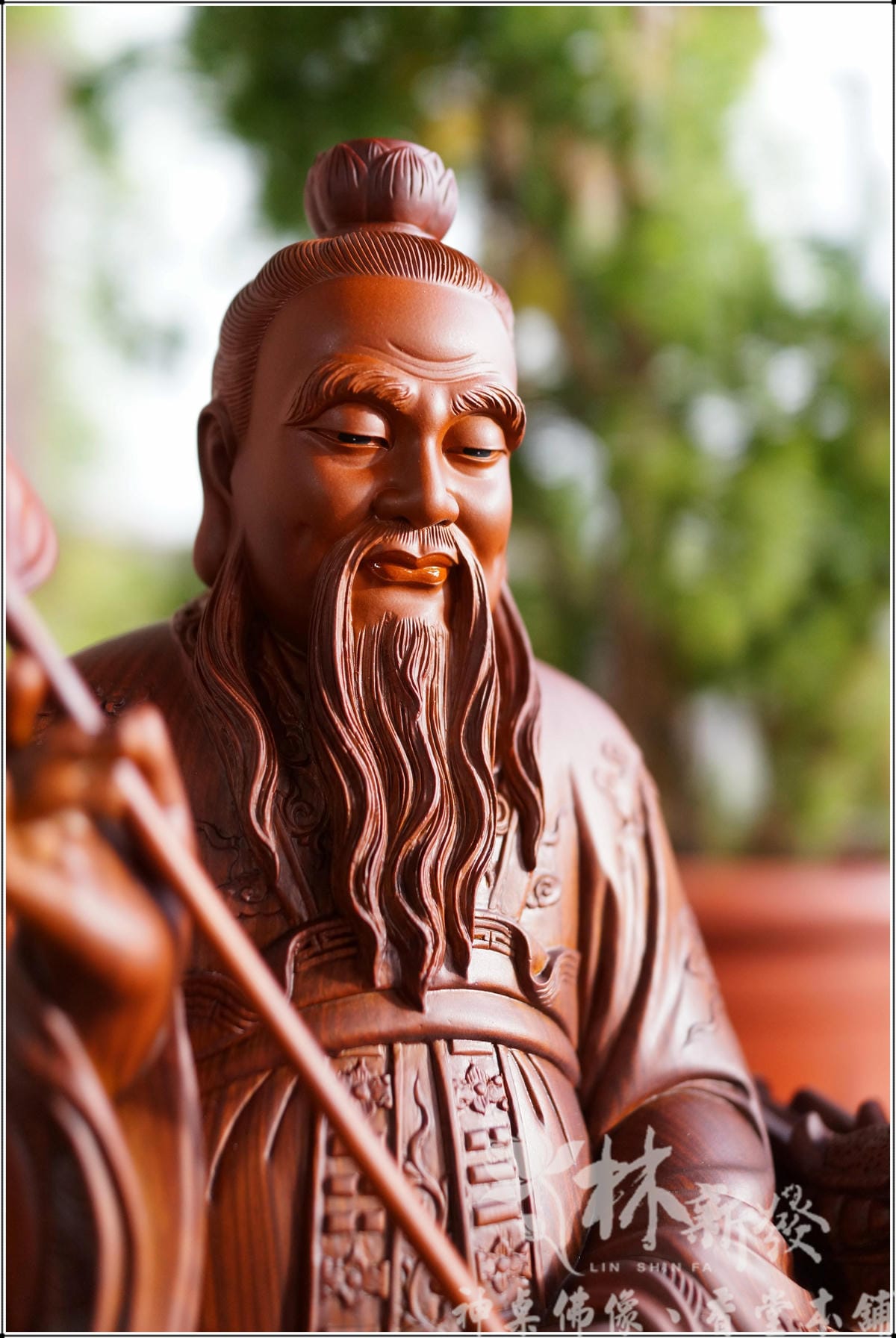 神發神藝-三清道祖(美洲綠檀木/元始天尊．靈寶天尊．道德天尊