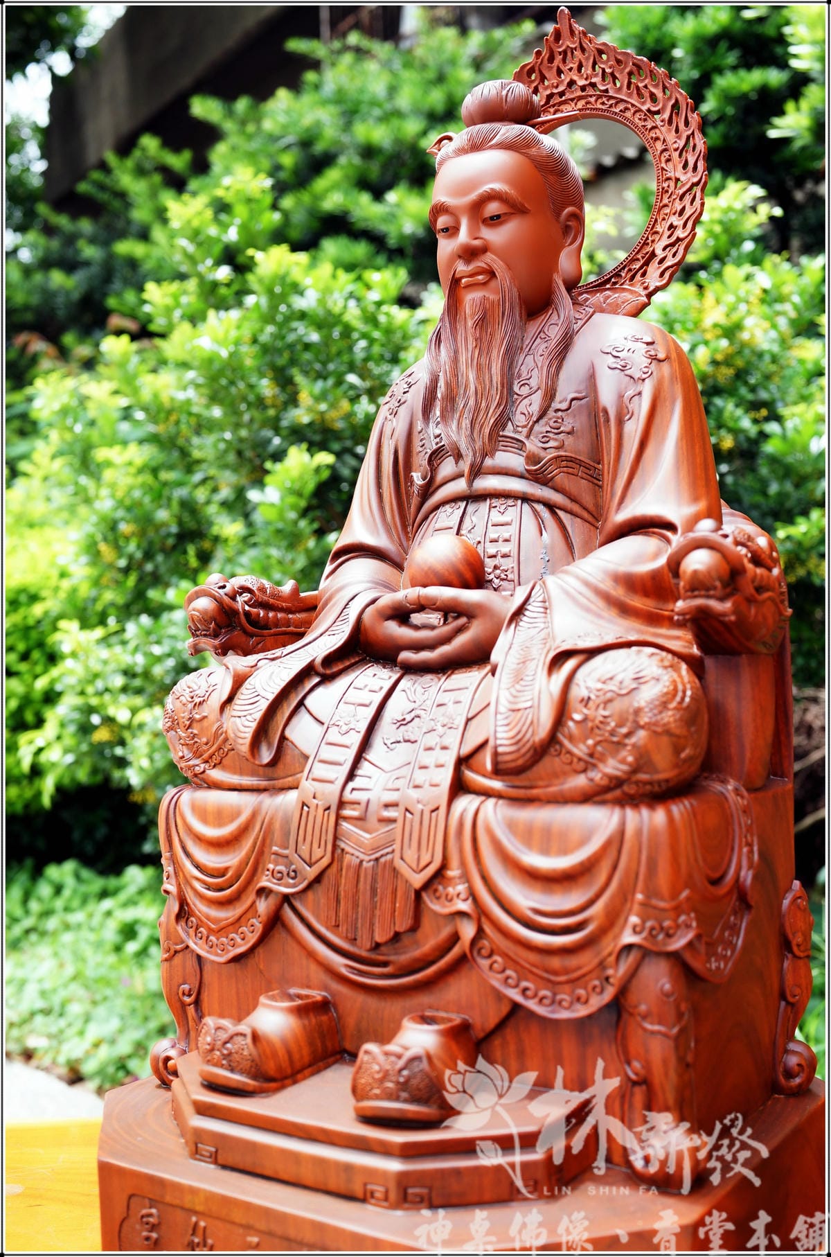 神發神藝-三清道祖(美洲綠檀木/元始天尊．靈寶天尊．道德天尊