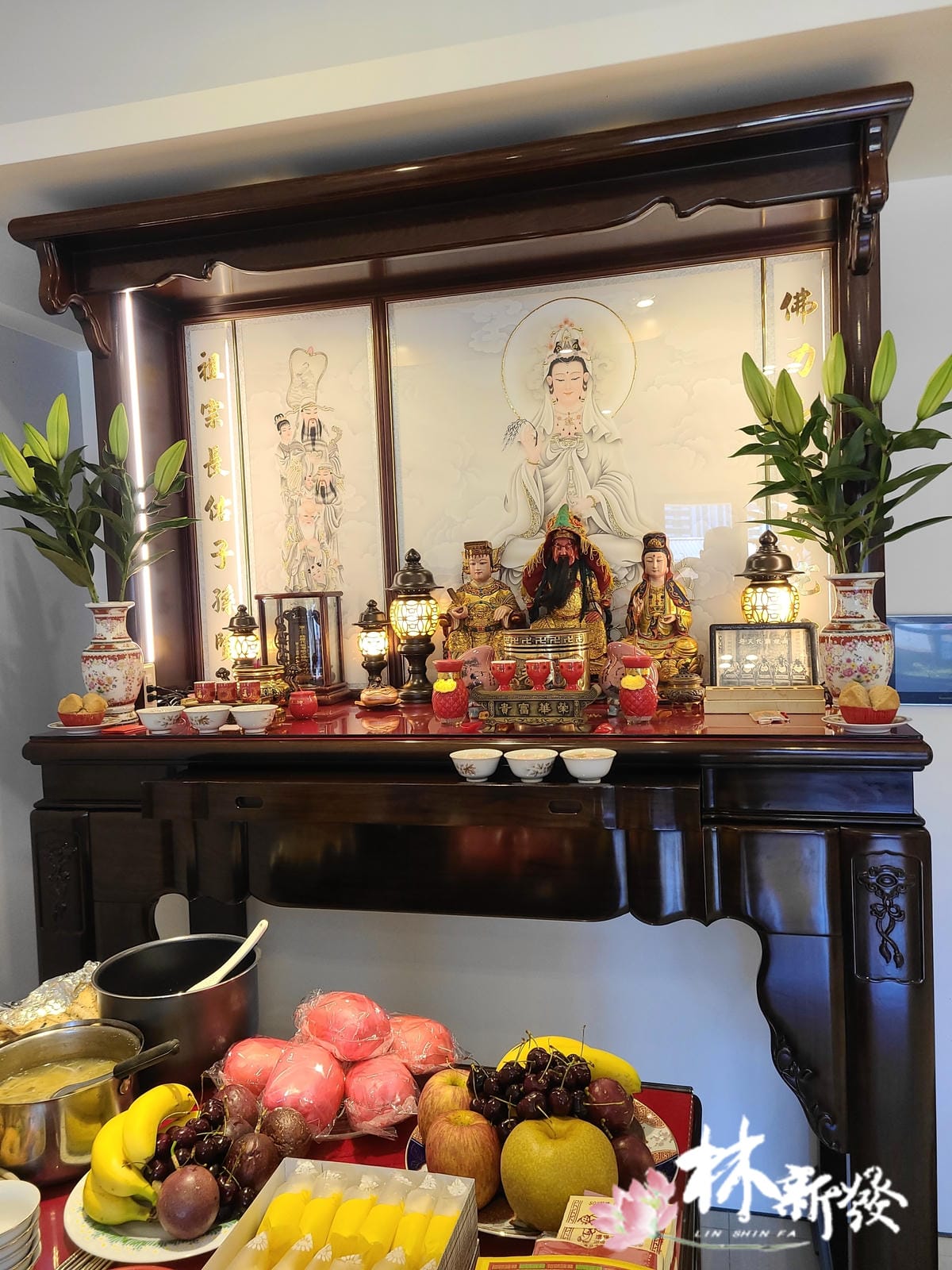 現代居家佛堂-漢式花舞玉珮佛桌(綠檀．黃金檀．黑紫檀)