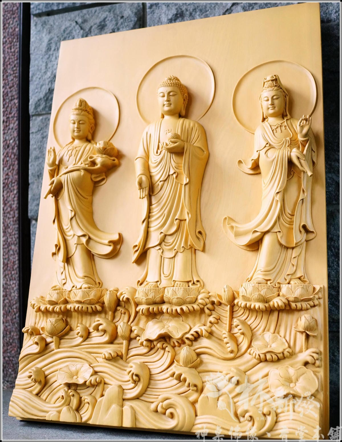檜木西方三聖立雕作品-002.JPG