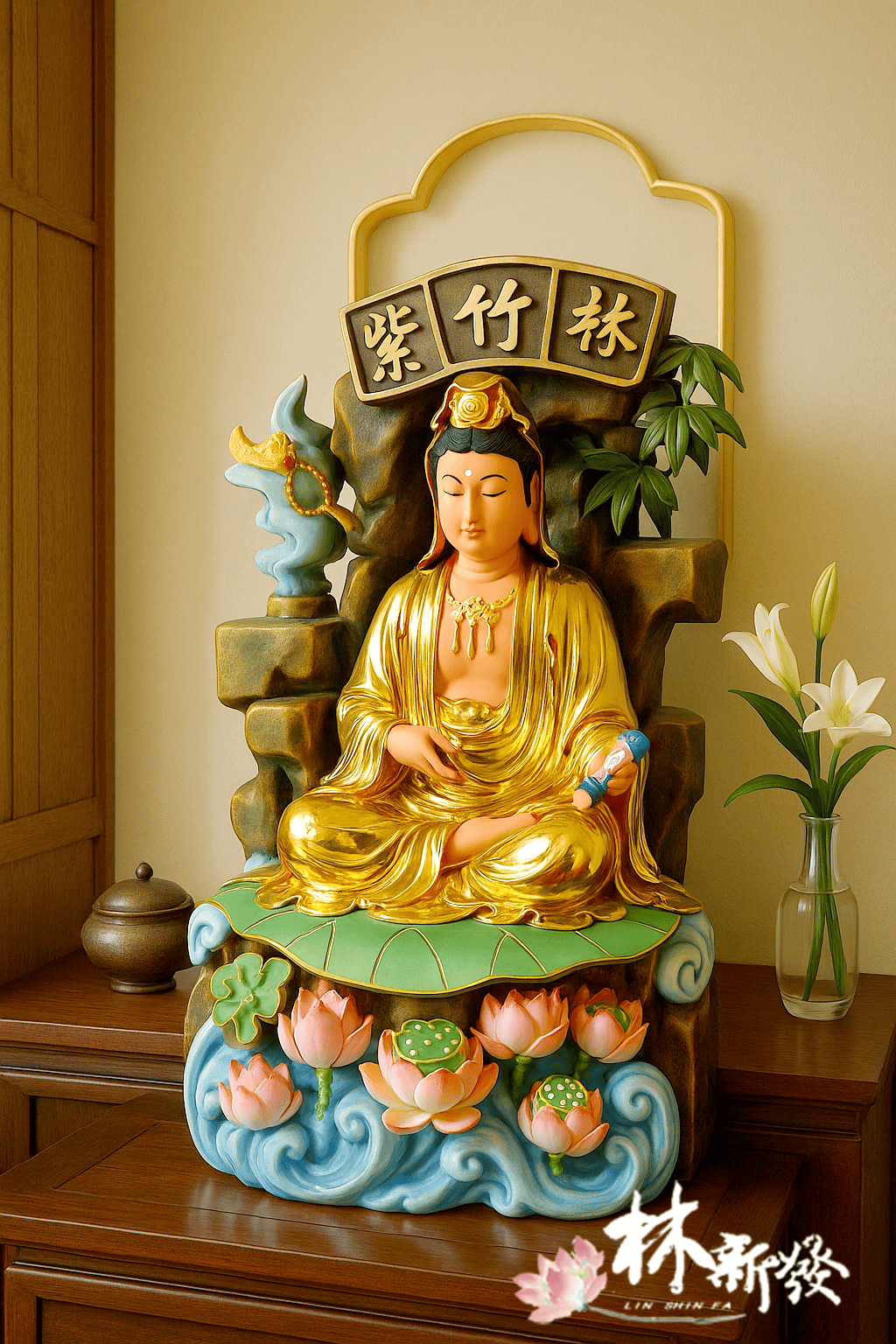 新發神藝-🌸紫竹林如意水蓮觀音．五代的心願