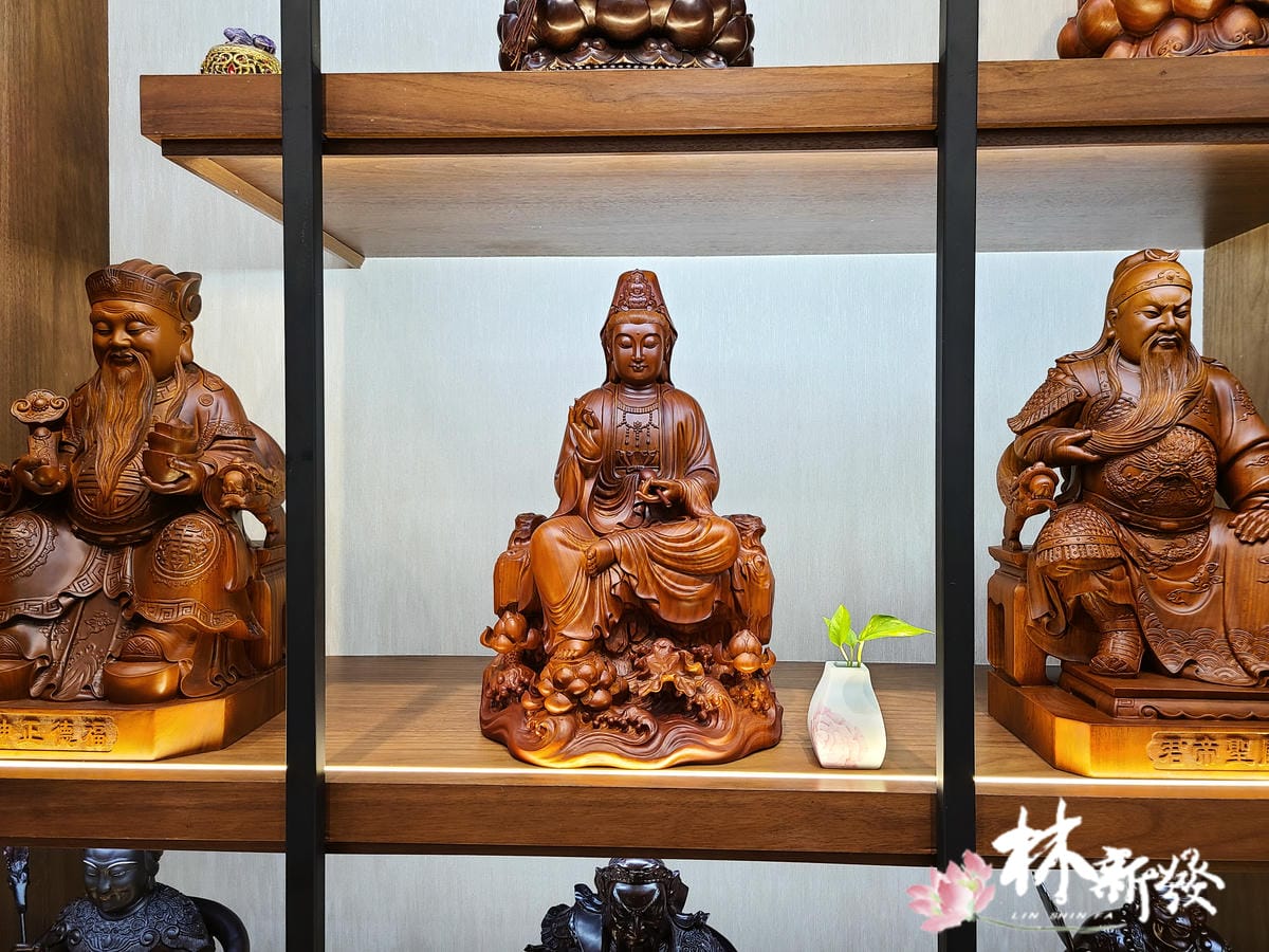 美洲綠檀木 坐姿水景 觀音