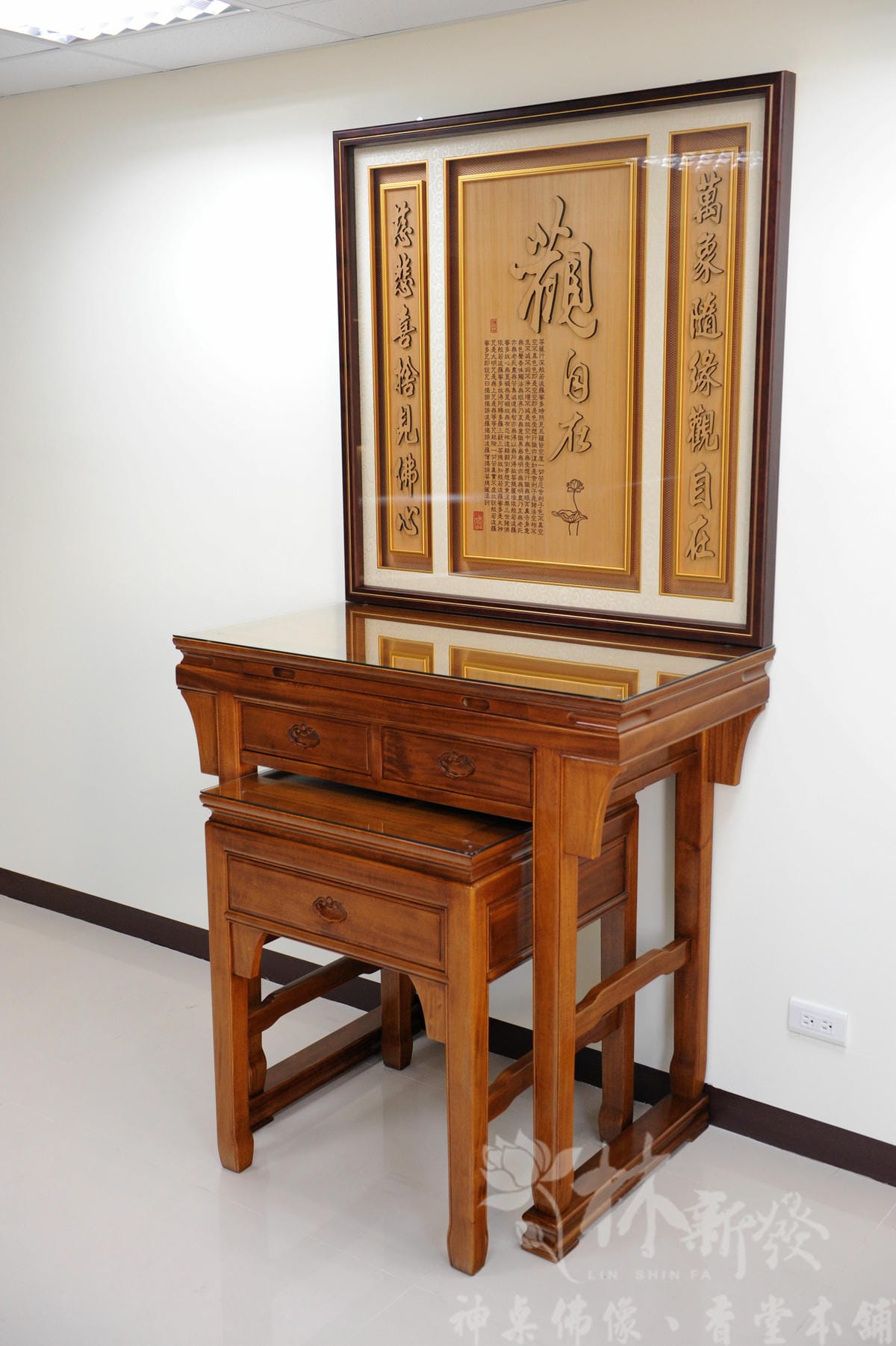 檜木神聯/字雕創作-觀自在(原色字/金沙字)-加厚化解壓樑煞 檜木神聯/字雕創作-觀自在(原色字/金沙字)-加厚化解壓樑煞